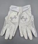 Under Armour Clean Up Batting Gloves - Youth Large White Silver 1378766. Fixed Price $16.25.