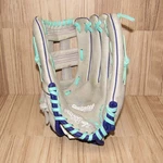 Rawlings Fastpitch Series Youth 12" Softball Glove Rht Gray Aqua Purple WFP12GM. Fixed Price $29.95.