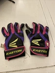 Easton Synergy Ii Fastpitch Gloves Leather Youth Medium Color Black/pink/purple. Fixed Price $6.00.