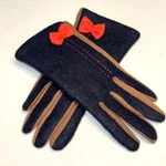 Euc Occasionally Made Tan Navy Pink Bow Felted Touch Screen Gloves Women's Osfm. Fixed Price $14.99.