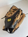 Wilson A360 Softball Glove Large Rht 14" Genuine Leather Split Hinge Brown Black. Fixed Price $25.00.