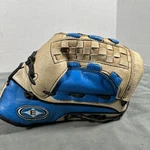 Used Easton FPT12 Rh Throw Fastpitch Gloves Blue/ Tan 12". Fixed Price $19.99.