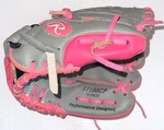 Rawlings ST100GP 10" Storm Basket Web Youth Glove Rht Pink Gray Cushioned Palm. Fixed Price $18.00.