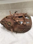 Wilson A9884 13.75 Broken In Baseball Softball First Mitt Right Hand Throw. Fixed Price $100.00.