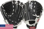 Rawlings Shutout Fastpitch Softball Glove Rht 11.5" Basket Web Black/white. Fixed Price $129.01.