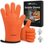 Kitchen Perfection Silicone Oven Griddle Gloves -extreme Heat Resistant Bbq. Fixed Price $47.48.