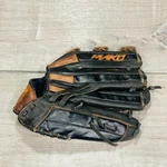 Easton Mako MKY1200 12" Youth Baseball Fielders Glove Black Tan Leather Lht. Fixed Price $26.99.