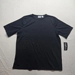 *new* Bon Worth Solid Black Short Sleeve Tee T-shirt Top Blouse Adult Women's. Fixed Price $8.00.