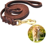 Genuine Leather Leash Braided Heavy Duty Training Lead For Medium Large Dogs. Fixed Price $12.82.