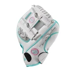 Wilson A200 10" Youth Baseball T-ball Glove Ez Catch Silver White Teal. Fixed Price $18.99.