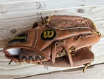Wilson A2231 5 Finger Baseball Glove Brown Leather Snap Action Lace Closure. Fixed Price $21.99.