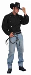 Forum Novelties Men's Texas Cowboy Costume Shirt Black Adults Chest Size 42. Fixed Price $17.95.