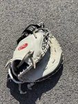 Rawlings Elite Leather Catchers Mitt White Blk Baseball Softball 33IN. Fixed Price $90.00.