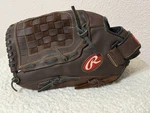 Rawlings Left Hand Baseball Glove Leather 12.5" Brown Zero Shock Pocket RBG36DB. Fixed Price $35.00.