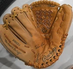 Vintage 1980S Rawlings RBG34 Nolan Ryan Tan Leather Baseball Glove Basket Web. Fixed Price $41.00.