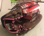 Rawlings Fastpitch Sofball Glove Rh SZ11 FP110PMC Brown Pink. Fixed Price $44.99.