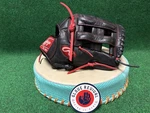 Rawlings Series R9YPT6-6B 12 Inch Rht Black Red Leather Youth Baseball Glove. Fixed Price $140.00.