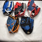 5X Franklin Youth Baseball T-ball Gloves Fits (left) Hand Blue Black Red Orange. Fixed Price $33.99.