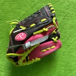 Rawlings Black/pink Players Series 9.5" WPL95DSP Left-hand Tee Ball Glove Euc. Fixed Price $13.95.