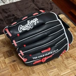 Rawlings Playmaker PM11BSR 11IN Leather Glove Left Hand Basket Web Black/red. Fixed Price $24.99.