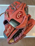Rawlings PL100P 10" Leather Baseball Softball Glove Pink/blue Basket-web. Fixed Price $12.87.