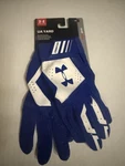 Under Armour Ua Yard Men's Baseball Batting Gloves Royal Blue/white Size Large. Fixed Price $17.99.