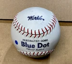 Nos Worth Poly-x Blue Dot Restricted Solid Core Slow Pitch Softball W/box. Fixed Price $12.00.