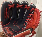 Rawlings Gg Elite Series Youth Leather Baseball Glove 11.75" Navy/red/white Mlb. Fixed Price $90.00.