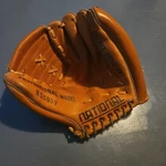 Vintage National Baseball Glove NSG00V Leather/ Left Hand Right Throw. Fixed Price $17.99.