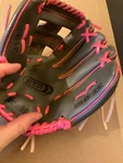 Franklin Glove #22703L 9.5" - Pink & Gray Left Mitt For Right Handed Thrower. Fixed Price $5.00.