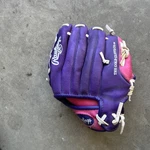Rawlings Baseball Glove 10 Inch Purple Pink Vibrant Two Tone Premium Leather. Fixed Price $15.00.