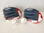 2 Rawlings Mlb Players Series 11" Youth Baseball Gloves Left Hand Throw Balls. Fixed Price $38.00.