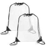 2 Pcs Clear Drawstring Bags, Concert See Through Waterproof Pvc Bac.... Fixed Price $10.60.