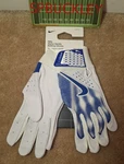 Nike Alpha Varsity Baseball Batting Gloves, White / Blue, Adult, Nwt. Fixed Price $29.99.