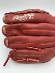 Rawlings H105S 1/2" Leather Shell Baseball Glove Red Left Hand Throw. Fixed Price $23.00.