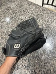 Wilson A360 A03RS1714 Right Hand Throw Softball/baseball Black Leather Glove 14". Fixed Price $15.00.