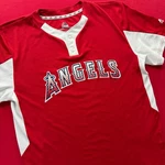 Majestic Los Angeles Angels Youth Large Red White Cool Baseball Jersey. Fixed Price $22.00.