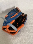 T-ball Dicks Sporting Goods Rh Throw 8" Baseball Mitt Glove, Blue/orange. Fixed Price $12.99.