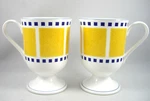 2 Coffee Mugs Cups Noritake Marine Buffet New Decade Japan Pedestal 3/4" Tall. Fixed Price $19.99.