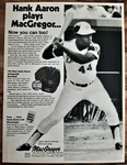 Vintage 1974 Hank Aaron Macgregor M11BK Baseball Glove Advertisement. Fixed Price $5.99.