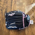 Rawlings WFP115 11.5 Fastpitch Glove Rht Leather Palm Black Pink Stitch Euc. Fixed Price $28.00.