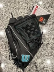 Wilson A500 Siren 12" Softball Glove Black / Teal Fits Right Hand. Fixed Price $40.00.