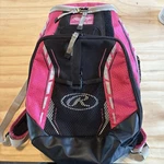 Rawlings R400 Youth Players Baseball And Softball Backpack Pink Black Very Good. Fixed Price $23.87.