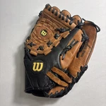 Wilson Pro Select A2476 12.5 Baseball Glove Dual Hinge Custom Fit Black Tan. Fixed Price $25.00.