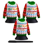 3 Pcs Ugly Christmas Sweater Trophy Party Award Game Prize Adult Xmas Contest. Fixed Price $32.02.
