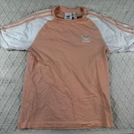 Adidas T-shirt Pink White Baseball Tee Trefoil Logo Women's Size. Fixed Price $19.00.