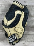 Louisville Slugger Baseball Black & Tan Leather Glove Mitt FP1203P Rht 12". Fixed Price $17.99.