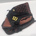 Wilson A500 12" Baseball Glove Black Brown Leather Right Hand Lined A0500A12. Fixed Price $27.99.