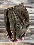 Rawlings Baseball Glove Brown & Pink Fastpitch Softball Mitt WFP120 - 12" Lht. Fixed Price $26.99.
