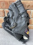 Vtg Nokona American Defender AMG-1125 11.25 Lht Black Leather Baseball Glove. Fixed Price $154.95.